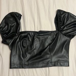 Leather crop top